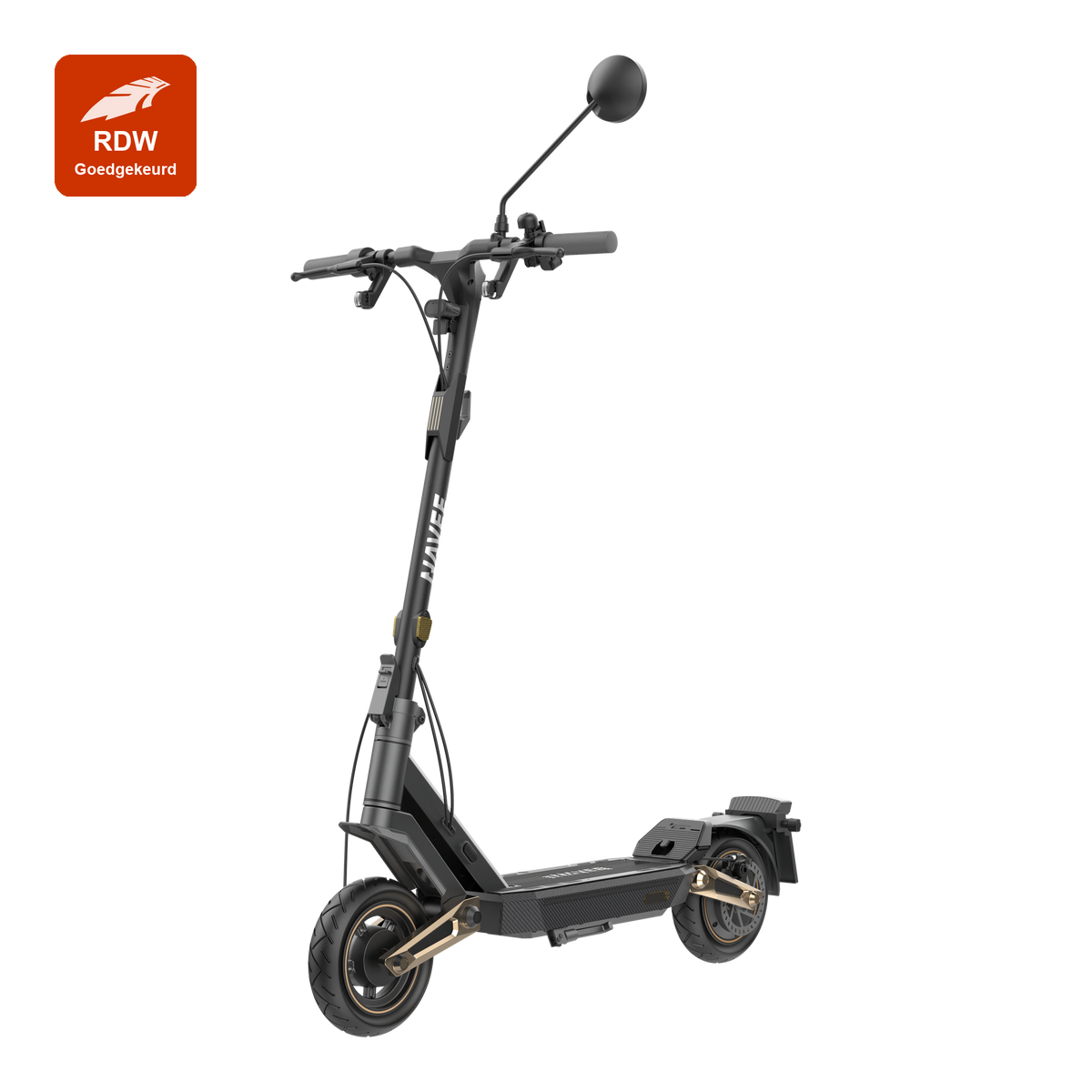 NAVEE ST3 Pro NL e-step in driekwartaanzicht met RDW-goedgekeurd-badge